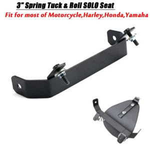 Motorcycle 3" Spring Tuck & Roll SOLO Seat Saddle Bracket Kit for Custom Bobber - Foto 1 di 9