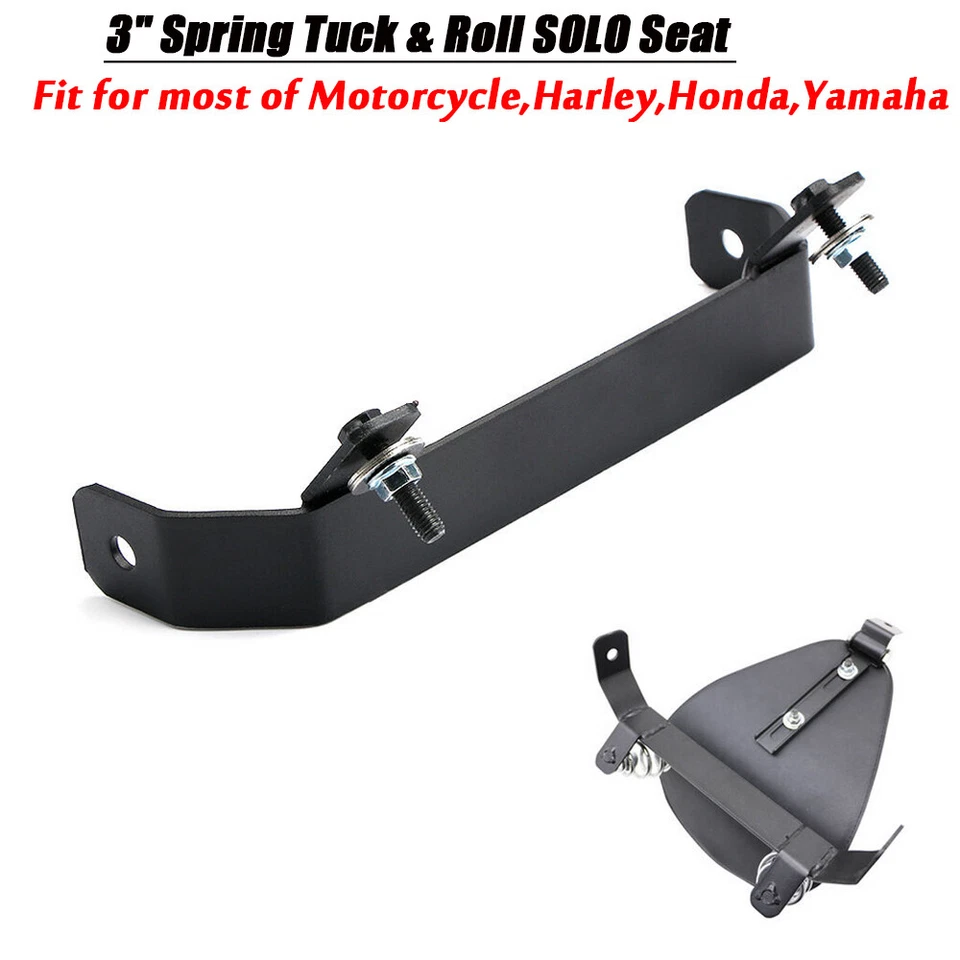 Kit de soporte de sillín de asiento SOLO con resorte y rodillo para motocicleta de 3" para bobber personalizada Foto 1 de 4