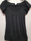 One Step Up Women's Short Sleeve top Size M Black