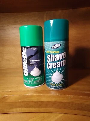 NEW Gillette Foamy Menthol Shave Foam Comfort Glide Formula 11 oz + Pacific Vtg. - Image 1 of 4