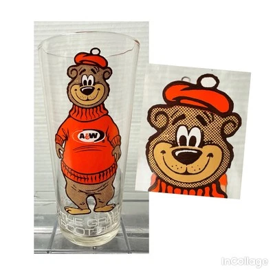 Cerveza de raíz vintage de los años 70 A&W 16 OZ The Greatest Root Bear Glass Foto 1 de 4
