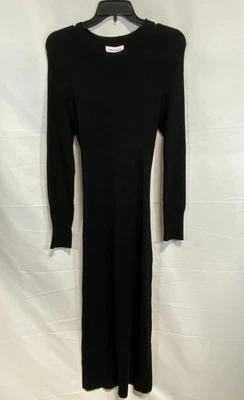 Nuevo con etiquetas Vestido Suéter Gibson & Latimer Negro Acanalado Tejido Corbata Cintura Talla L Foto 1 de 4