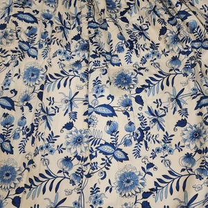 1 Vintage Faltenvorhang Gardine Paneel Mehrzweck B2 blau elfenbein beige - Bild 1 von 8