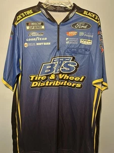 Front Row Motorsports L Team Issued Ford Crew Shirt NASCAR BTS Black Tire Wheel - Picture 1 of 2