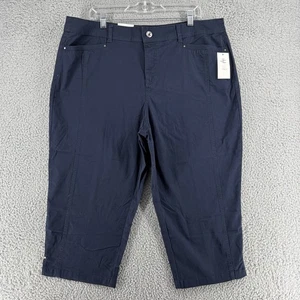 Style & Co Pants Womens 18 Blue Capri Mid Rise Stretch Casual Comfort Beach NWT - Picture 1 of 12