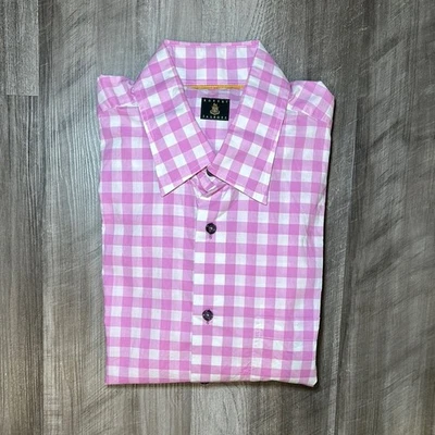 Robert Talbott Gingham xadrez manga longa botão para baixo - Grande - Imagem 1 de 4