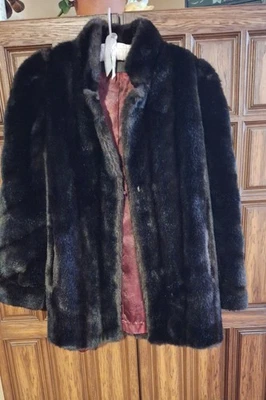 Vintage Hillmoor NY Tissavel France Brown Faux Fur Jacket Size S/M - Image 1 of 4