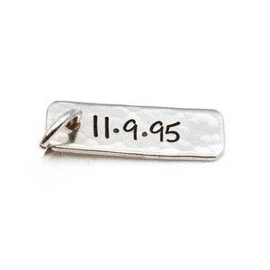 Sterling Silber Anhänger Anhänger mit Datum 11-9-95 - Bild 1 von 3