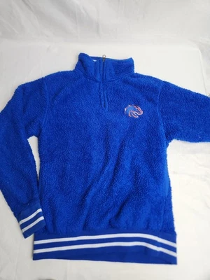 Boise State Broncos 1/4 Zip Pullover Sweatshirt Womens XS Fuzzy Fleece Sweater - Image 1 of 4