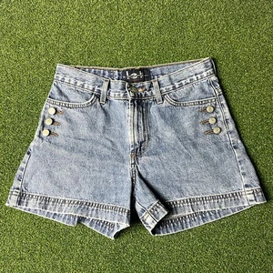 Vintage Y2K LEI Jeans hellblau Denim hohe Taille Retro Matrosen Shorts Gr. 14 - Bild 1 von 4