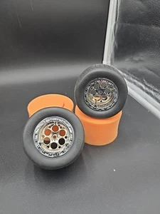 Team Losi New Rear Slider Tires & Chrome Rims New Rc Car Vintage Sprint Car - Picture 1 of 9