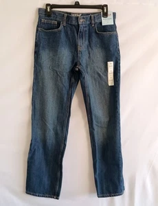 NWT Cat & Jack Boys 16 Relaxed Straight Jeans Blue Denim Adjustable Waist - Picture 1 of 6
