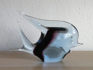 FIGURA DE CRISTAL DE PEZ MURANO GRANDE azul Sommerso Aldo Nason? - Imagen 1 de 10