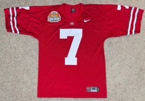 Ohio State Buckeyes Jersey Mens Medium Red Nike Football Ted Ginn Y2K Patches - Picture 1 of 12