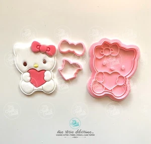 Hello Kitty Set Gattino Gatto Cookie Cutter Formine Biscotti 7/8 - Bild 1 von 1