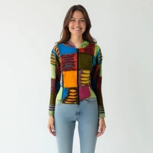 💕 KPC Colorful Patchwork Hoodie S - Picture 1 of 10