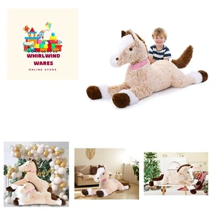 Large Horse Plush Stuffed Animal, Big Horse Pillow Plush Toy, Ridable Huge St... - Picture 1 of 9