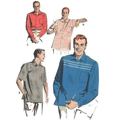 1950s Pattern, Men's Casual Sports Shirt - Multi-sizes - Image 1 of 3