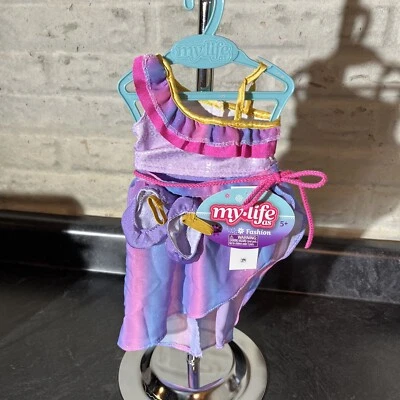 My Life As Multicolor DressFor 18" Doll New With Tags 2022- 4 pc Set Dance/ Swim - Image 1 of 4