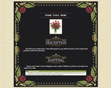 AUCTION TEMPLATE Roses With Leaves Border Design - FREE SHIPPING