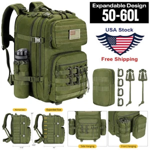 60L Taktischer Rucksack Molle Armeerucksack 3 Tage Assault Pack mit Gear Clip Set - Bild 1 von 7