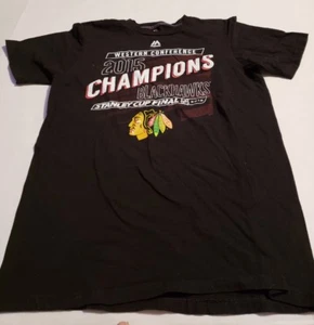 Chicago Blackhawks 2015 Western Conference Champions 5 Minute Major Tee - Black - Picture 1 of 3