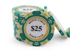 100 jetons de poker en argile premium Monte Carlo Poker Club 14 g - vert 25 $ dénomination