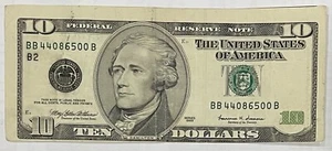 ⭐ 1999 $10 Federal Reserve Note – Rare Offset Printing Error ⭐ Overprint of Seal - Picture 1 of 9