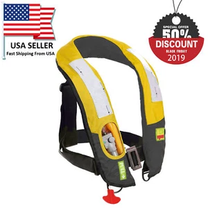 Hochwertige aufblasbare Schwimmjacke Survival Aid Weste PFD gut sichtbares Handbuch - Bild 1 von 10