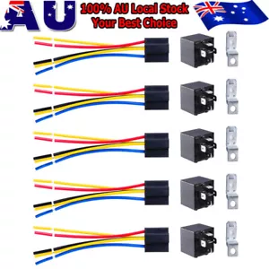 5Pcs 12V 40A Relay Socket Base Holder Auto Mini Relay Relay Universal Relay AU - Picture 1 of 12