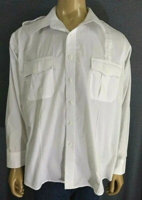 Camisa de Trabajo EDWARDS Piloto Primera Respuesta Poli Algodón Mezcla Blanca Manga Larga XXL Foto 1 de 4