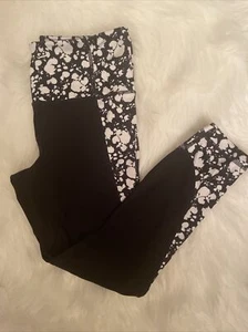 Leggings para mujer Athleta Pocket Capri ropa deportiva - negros/blancos talla mediana - Imagen 1 de 9