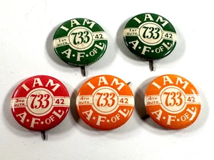 vintage 1942 Pulsanti American Federation of Labor AFofL Union Dues #733 - Foto 1 di 4