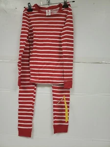 Unbranded Kids 2 Pc Red & White Striped Pajama Set Cotton Elastic Sz 10 NWT - Picture 1 of 14