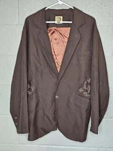 Vintage Men’s Brown Jacket Workers For Freedom Size L Made In London 100% Wool - Picture 1 of 17