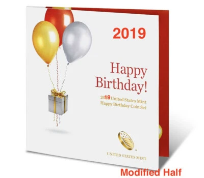 2019 S PROOF Happy Birthday Set Gift Dime Cent 5 Coin 19RE US Mint MODIFIED Half - Image 1 of 4