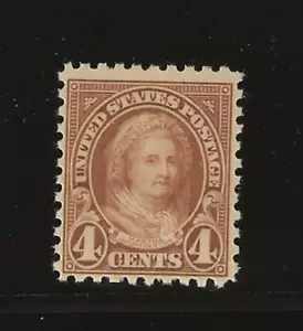 US Scott #585 mint never hinged perf 10 1925 4c yellow brown Martha Washington - Picture 1 of 2