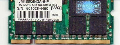 Jet Ram Transcend DDR2  533 1GB So-Dimm CL4 - Immagine 1 di 2