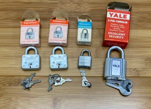 Vintage Padlock lot NOS Master Lock no. 44, 10, Yale P797 - Picture 1 of 11