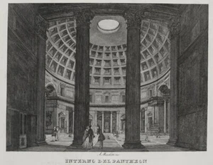ROM - Pantheon - "Interno del Pantheon" - Radierung um 1830 - Picture 1 of 2