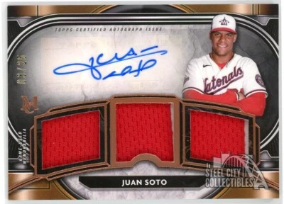 Juan Soto 2021 Colección Museo Topps Oro Triple Parche Automático #SPTRA-JS 25/03 Foto 1 de 2