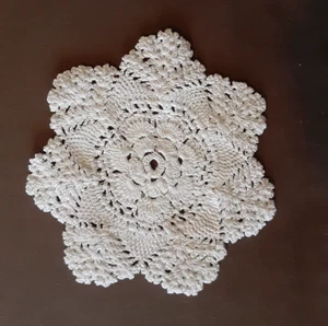 Häkeldeckchen Handarbeit rund Kreis weiß 6" - Bild 1 von 2