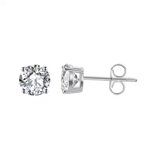 0.40 ct D-F/VVS Lab Grown Round Cut Diamond Stud Earring Push Back, White Gold - Picture 1 of 10