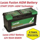 Lucas LF017 VRLA AGM 017/019 Car Battery 12V 95AH 850A - AUDI BMW MERCEDES BENZ