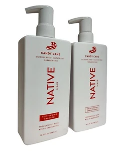 Native Hair HOLIDAY CANDY CANE Moisturizing Shampoo & Conditioner Set 16.5 fl oz - Picture 1 of 24