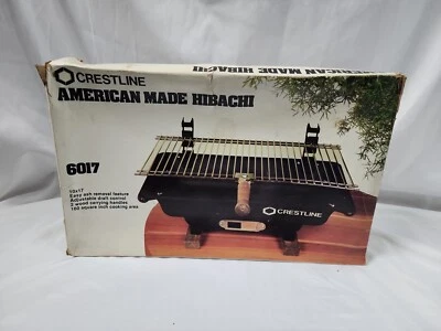 Hibachi Crestline Portable Grill Model 6017 Tabletop Outdoor 10'X17" Made in USA - Image 1 of 4