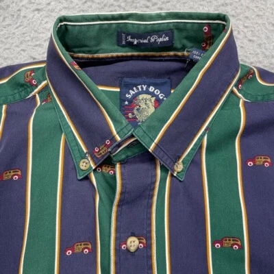 Gant Salty Dog Shirt Men Medium Stripes Cotton Woody Wagon Long Sleeve Oxford - Image 1 of 4