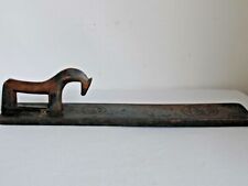 Antique Horse Handle Scandinavian Smoothing Board in old Blue Paint  