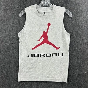 Nike Air Jordan Tank Top Youth Boy's Large (12-13) Gray Heather Jumpman Logo - Picture 1 of 8