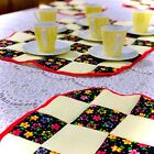 Fabric Patchwork Dining Table Runner With 6 Mats / Place Mats For Home Décor